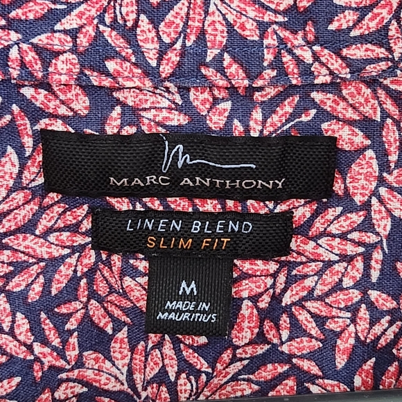 Marc Anthony Slim Fit Linen Blend Button Down SS Shirt Medium - Picture 3 of 7